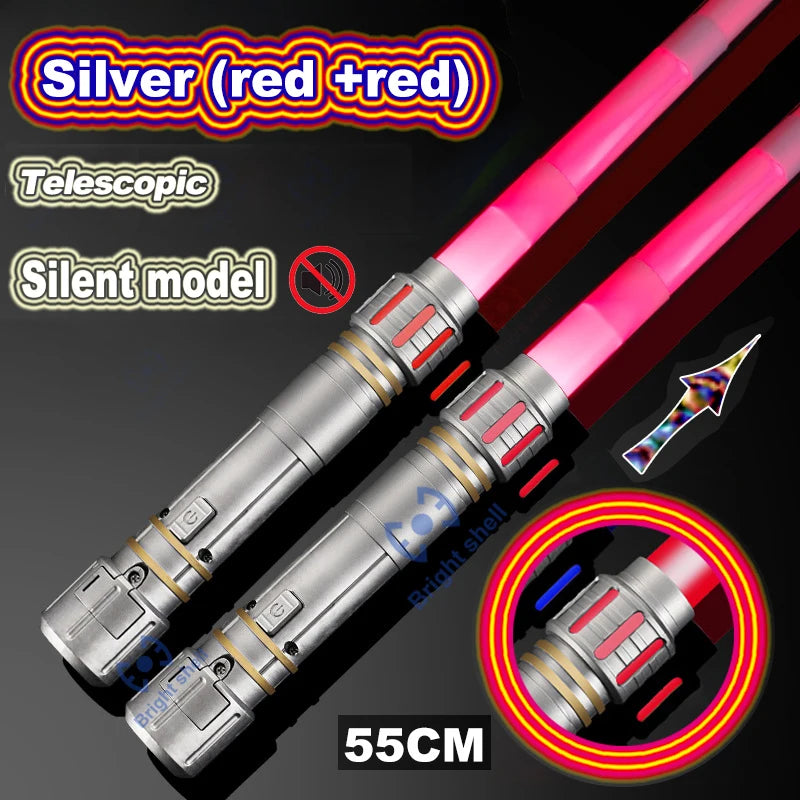 Sable de luz de 80 cm, juguete de espada láser RGB, sable de luz con 7 colores intercambiables, juguete telescópico Force FX FOC con efectos de sonido, espada Jedi para niños, regalo para niños