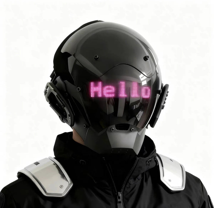 Máscara Cyberpunk LED, Máscara para Juegos de Rol, Control por Aplicación, Casco Programable, Decoración para Juegos de Rol, Disfraz para Fiestas