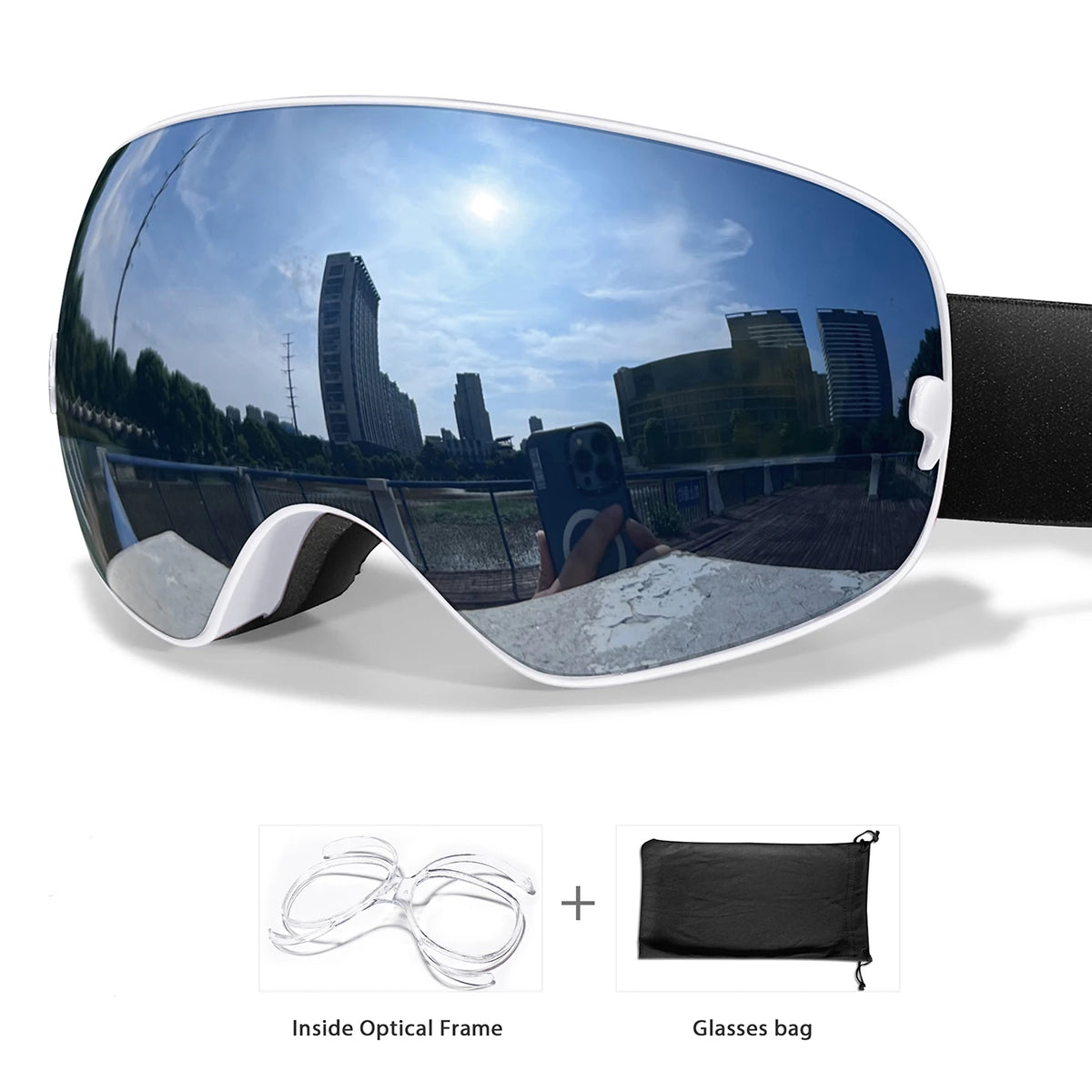 Gafas de esquí antivaho con lentes para hombres y mujeres - Esquí Snowboard Deportes al aire libre Protección UV