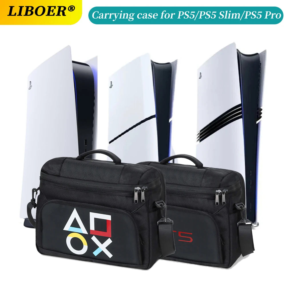 Estuche de transporte de viaje para PS5 Slim/Pro, bolso de hombro protector portátil para accesorios de PS5 edición disco/digital