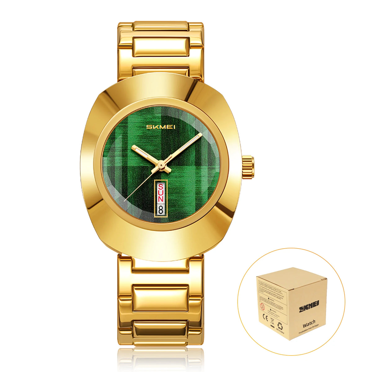 Reloj de cuarzo de moda SKMEI 9410 para hombre, resistente al agua 30M, reloj de pulsera masculino, reloj de negocios sencillo, esfera colorida, visualización de semana y fecha