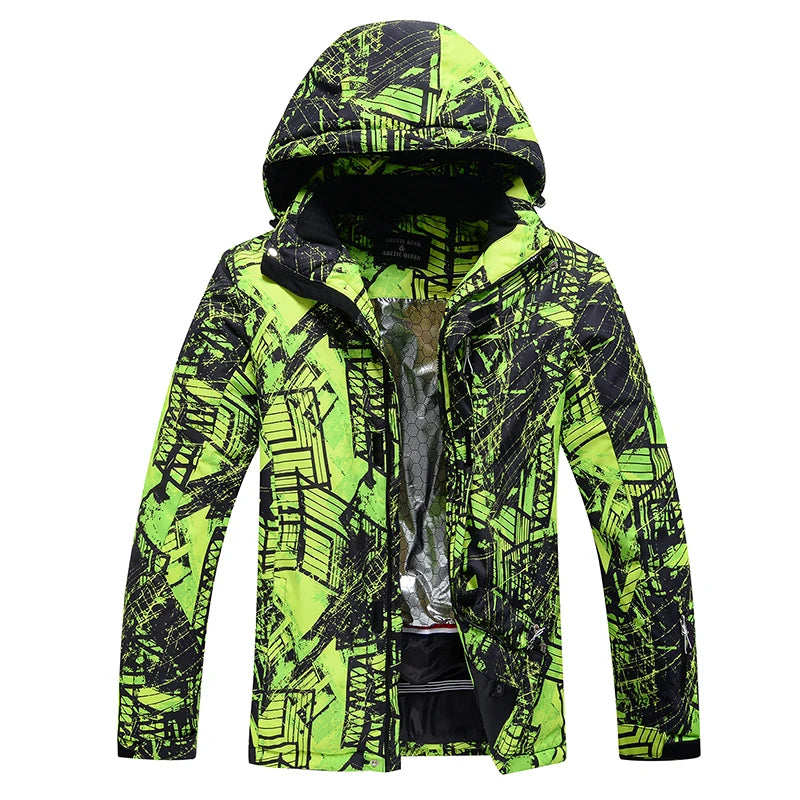 Traje de esquí colorido y cálido para hombre, ropa de snowboard, chaquetas de invierno, pantalones para hombre, ropa impermeable, disfraces de nieve,-30
