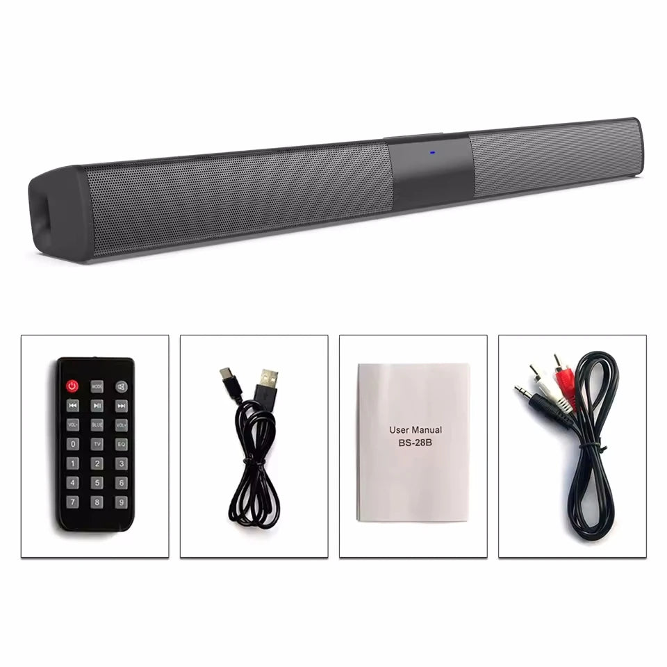 Barra De sonido para TV, Subwoofer, Altavoz Bluetooth, barra De sonido, caja De música, Radio inalámbrica, FM, Caixa De Som Big Bocina Bass Blootooth Coluna