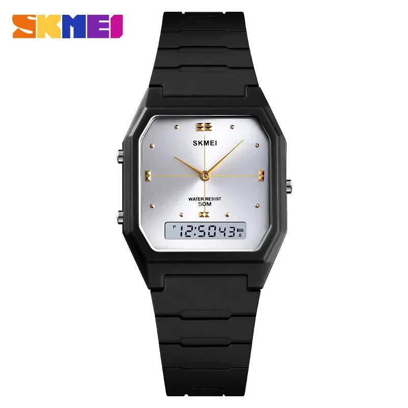 SKMEI 1604 Luxury Quartz Watches for Men Women Simple Waterproof Dual Time Countdown Lady Wristwatches Clock Relogio Masculino