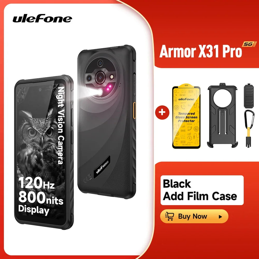Teléfono resistente Ulefone Armor X31 Pro 6,56'' Hasta 16GB+256GB 6050mAh NFC Smartphone Android 14