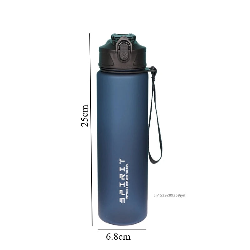 Botella de agua de 750ml con marcador de tiempo de paja, jarra de agua de plástico motivacional a prueba de fugas de gran capacidad para gimnasio, viajes, deportes al aire libre