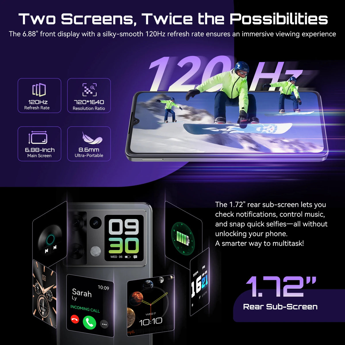 Smartphone Android Cubot P90, G100 Octa-core, 2.2GHz, altavoces duales, 24GB+256GB, pantalla de 6.88" a 120Hz, 64MP, 5100mAh, NFC, teléfono 4G