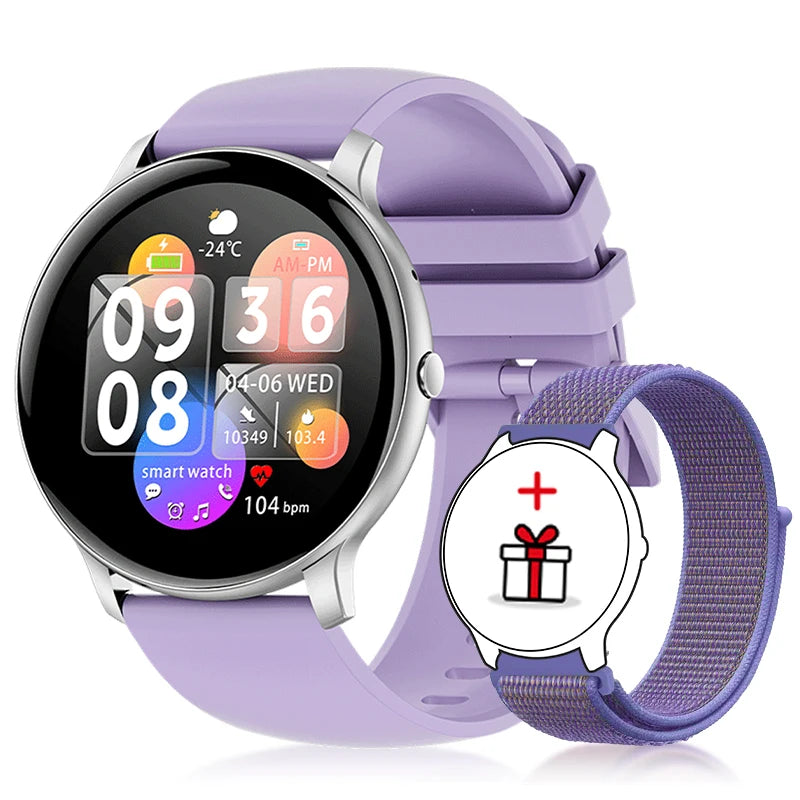 Nuevo reloj inteligente con llamadas Bluetooth para mujer, monitor de frecuencia cardíaca y presión arterial, resistente al agua, para Android e iOS