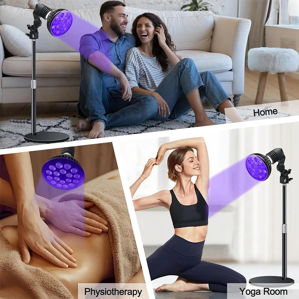 Lámpara de bronceado ultravioleta, lámpara Solarium de 54W para bronceado, cuidado de la piel corporal, 18 LED, cuidado de la piel para lámpara de luz de piel bronceada de 460nm y 480nm