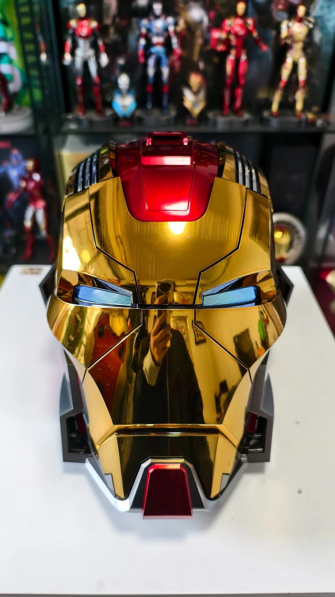 Casco de Iron Man Mk5 Mk7 Mk50 Mk17, Casco Usable con Control Remoto de Voz Eléctrico, Regalo Coleccionable para Adultos para Juego de Roles