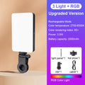Luz de Video LED RGB, Luz de Relleno para Teléfono, Lámparas Portátiles Recargables de 2000 mAh, 3 Modos Ajustables, 2700-6500 K, Luz para Selfies de Smartphone