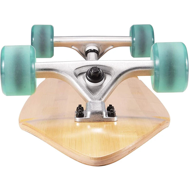 Patineta Longboard Flexible de 42 Pulgadas con Tabla de Bambú y Madera Dura de Arce, Estilo Kick Tail Cruiser