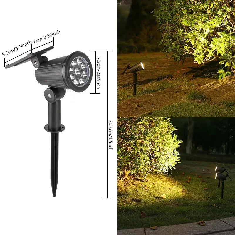 Luces solares de paisaje, foco ajustable de 9 LED para pared o suelo, iluminación exterior impermeable IP65 para jardín, patio y camino, 1-4 unidades