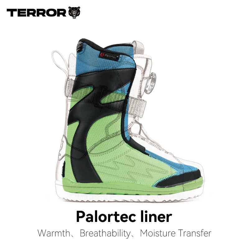 Botas de snowboard TERROR Lightning Quick Fit con forro Polartec, sistema NX Dial, calce rápido, zapatos de invierno para hombre