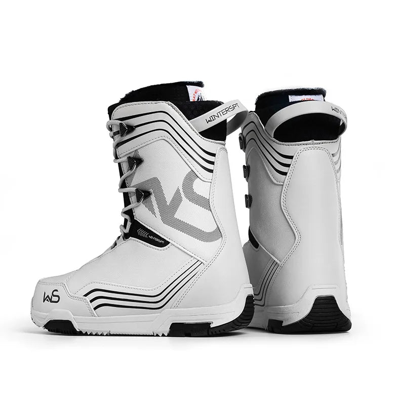 Botas de Snowboard de Dureza Media, Cálidas, Impermeables, con Cordones, para Hombre y Mujer, Adultos, Estilo Libre, con Entresuela de EVA y Forro de Piel de Oveja
