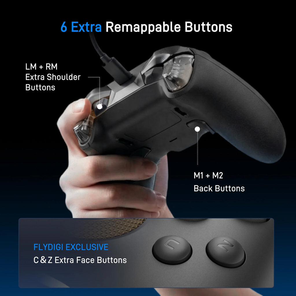 Controlador con Cable FLYDIGI VADER 5S, Joysticks FORCEFLEX con Tensión Ajustable, Gatillos FORCESWITCH para Xbox Series X | S, Xbox One, PC