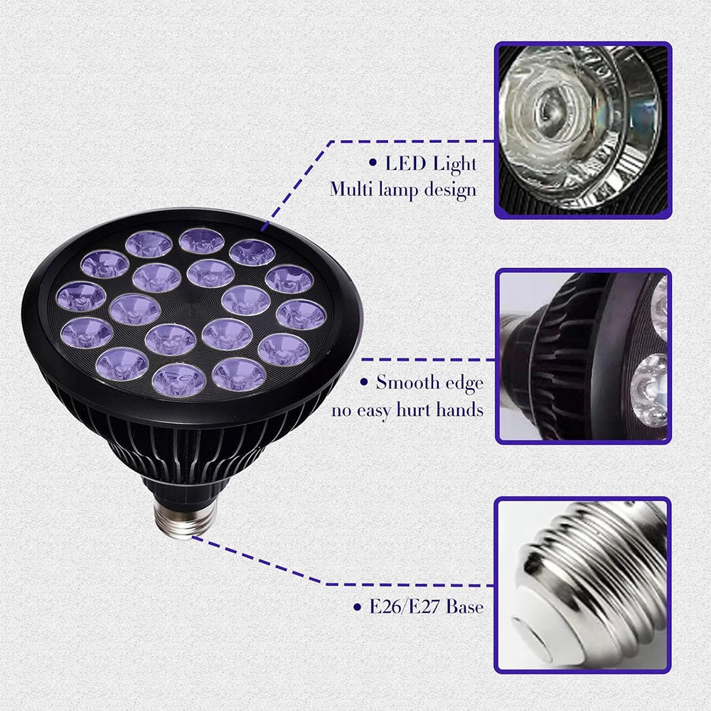 Lámpara de bronceado ultravioleta, lámpara Solarium de 54W para bronceado, cuidado de la piel corporal, 18 LED, cuidado de la piel para lámpara de luz de piel bronceada de 460nm y 480nm
