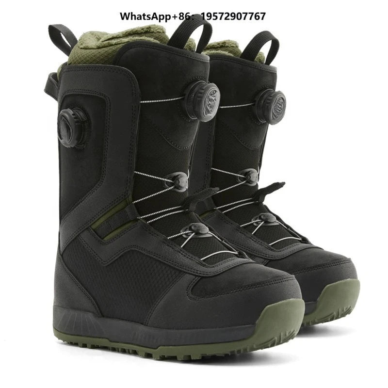 Botas de Snowboard para Hombre, para Todo Tipo de Montaña, con Sistema de Cordones de Doble Ajuste, Flexibilidad Media, Impermeables
