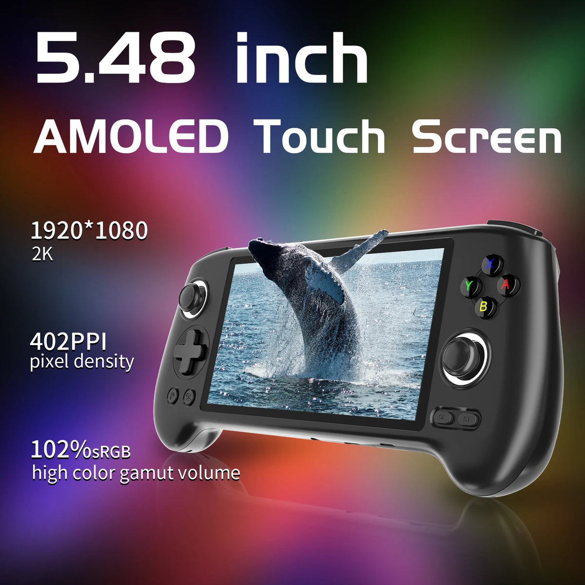 Consola de videojuegos retro Anbernic RG556, sistema Android 13 de 64 bits, procesador Unisoc T820, pantalla AMOLED de 5,48 pulgadas, joystick Hall, reproductor de juegos.