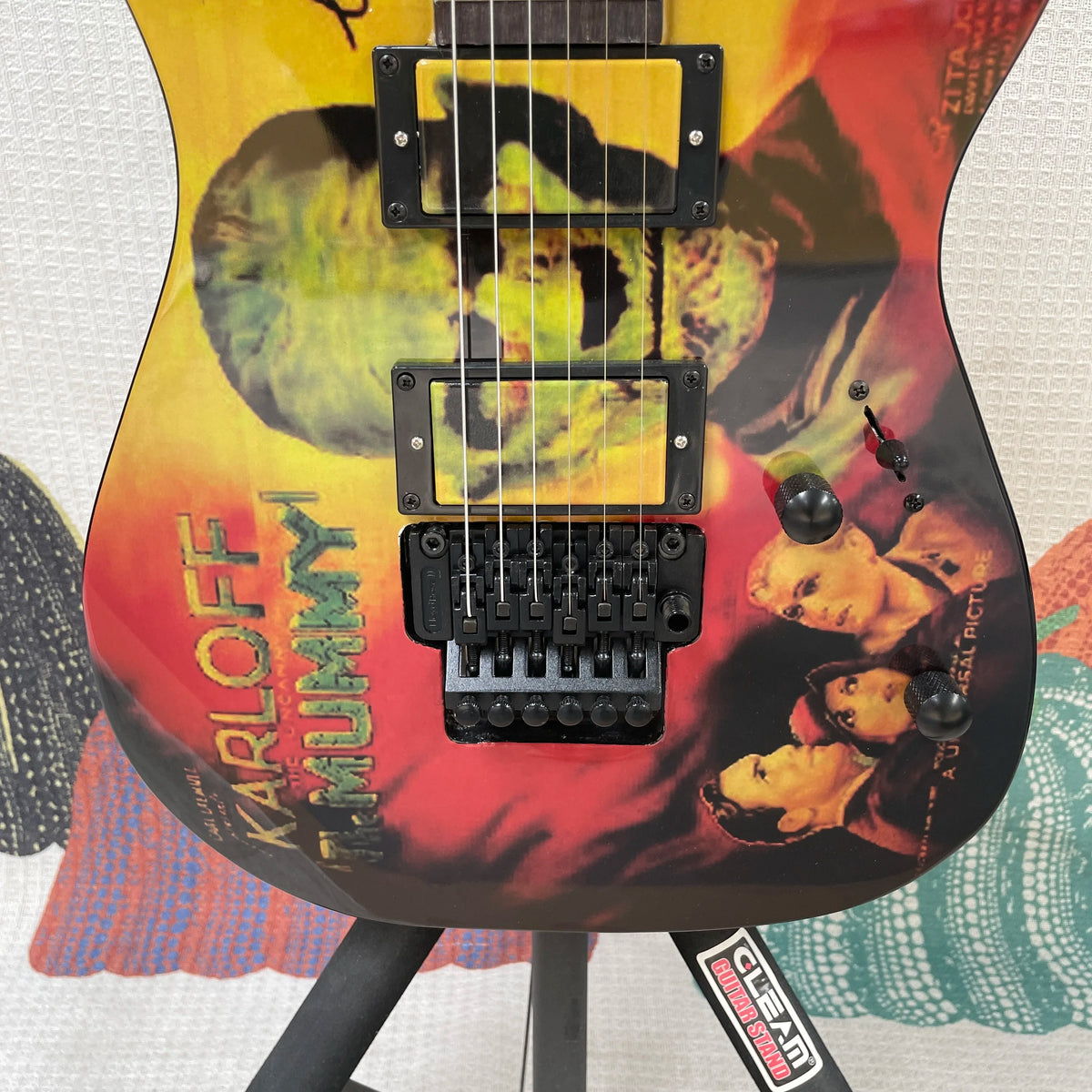 Guitarra eléctrica de 6 cuerdas con acabado artístico, pastillas HH, perillas de volumen dobles, guitarra eléctrica de alto rendimiento y coleccionable.