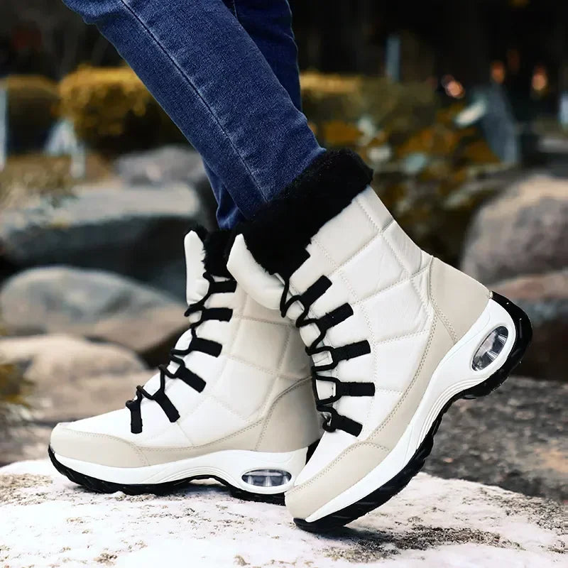 Botas de mujer de alta calidad, cálidas, con cordones, cómodas botas de senderismo impermeables para exteriores, talla 36-42 2024