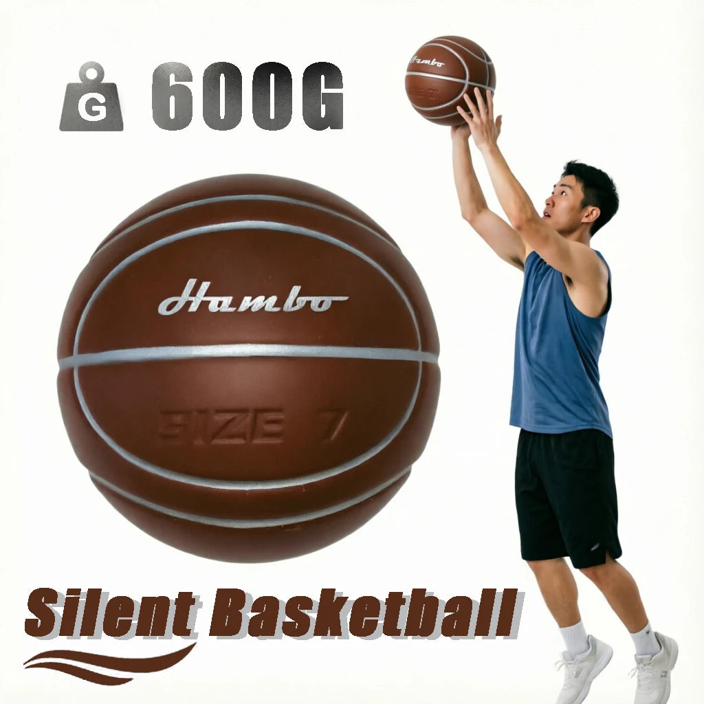 Nuevo Balón de Baloncesto Silencioso 600G-Talla 7 para Hombre, 450G-Talla 6 para Mujer/Adolescente, Balón de Espuma sin Aire para Driblar Silenciosamente en Interiores, SilentTrain
