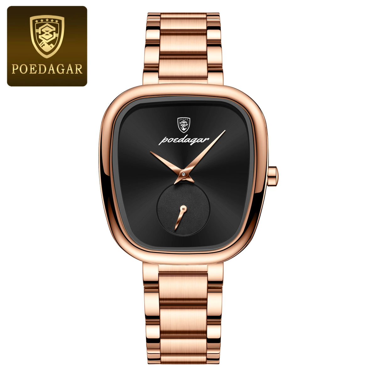 Reloj de pulsera original y exquisito para dama POEDAGAR, reloj de cuarzo resistente al agua de acero inoxidable, reloj de moda elegante para mujer
