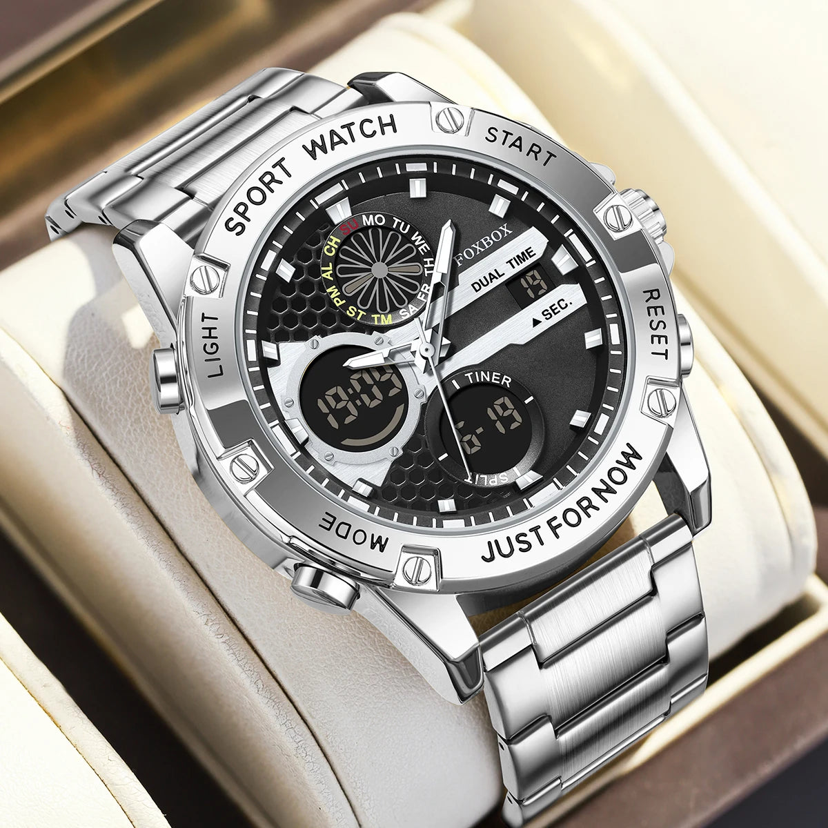 Reloj LIGE de alta gama para hombre, reloj de pulsera de cuarzo con cronógrafo, militar, deportivo, resistente al agua y con correa de piel