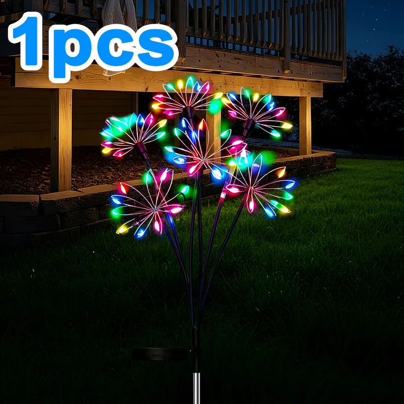 Solar Firework Lights Waterproof Solar Lawn Lamp Outdoor Garden Yard Patio Pathway Christmas Wedding Party Decor Stake Light
