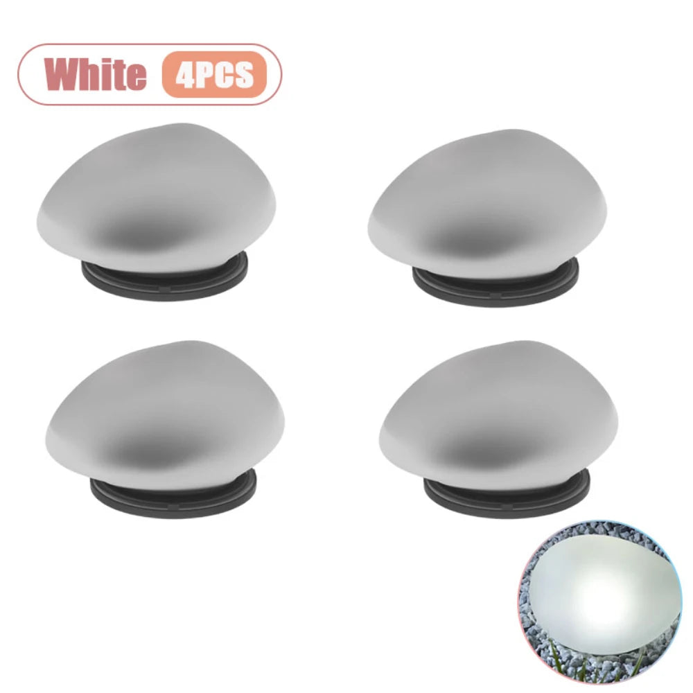 Lámpara LED solar para jardín, piedra artificial tipo canto rodado, luz para césped, montaje semiempotrado para caminos, decoración de patio, iluminación de jardines
