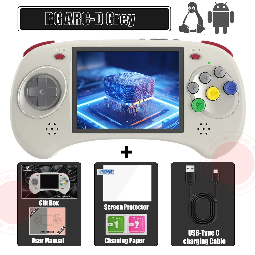 Consola de Juegos Retro Anbernic RG ARC-D, Sistema Operativo Dual Android 11/Linux, WiFi 5G, Bluetooth 4.2, Salida HD-TV, Reproductor de Juegos Portátil, Compatible con Transmisión Moonlight