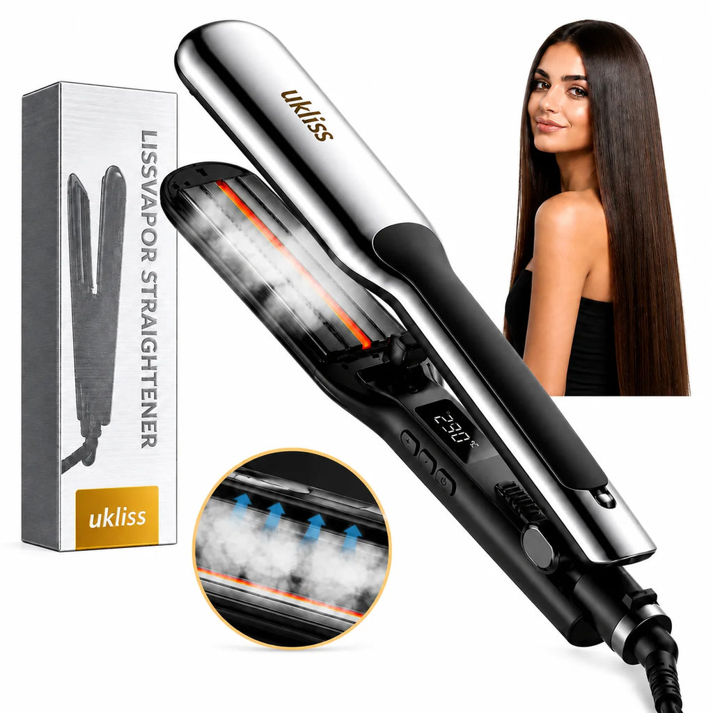 Cepillo alisador de pelo con vapor, plancha de cerámica, peine alisador de pelo profesional, rizador de pelo eléctrico, peine térmico.