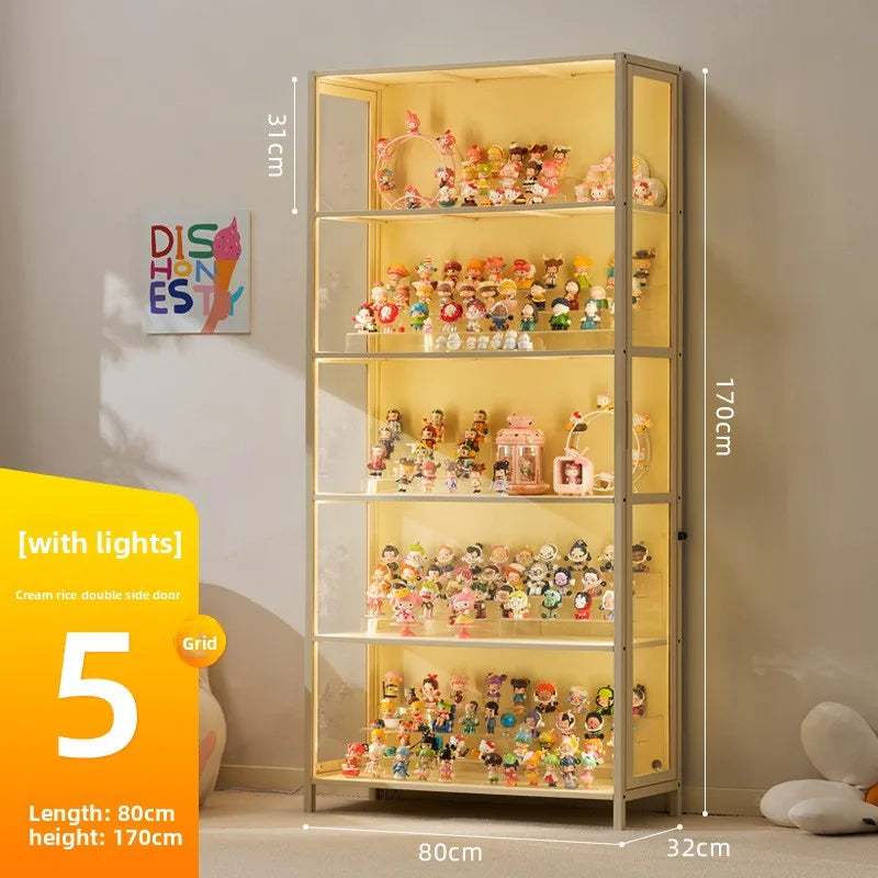 Vitrina de exhibición de madera maciza con puerta de vidrio de lujo, a prueba de polvo, diseño para modelos de cajas ciegas, gabinete de almacenamiento.