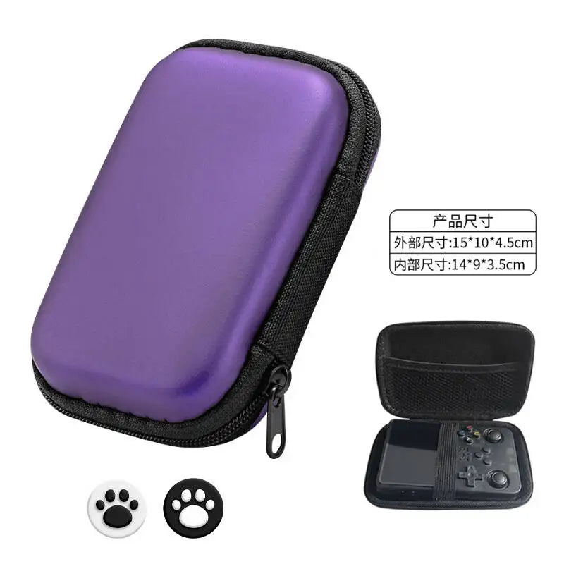 Estuche rígido de transporte compatible con consola de juegos retro portátil R36S / R35S / RG35XX, organizador de almacenamiento para emulador portátil