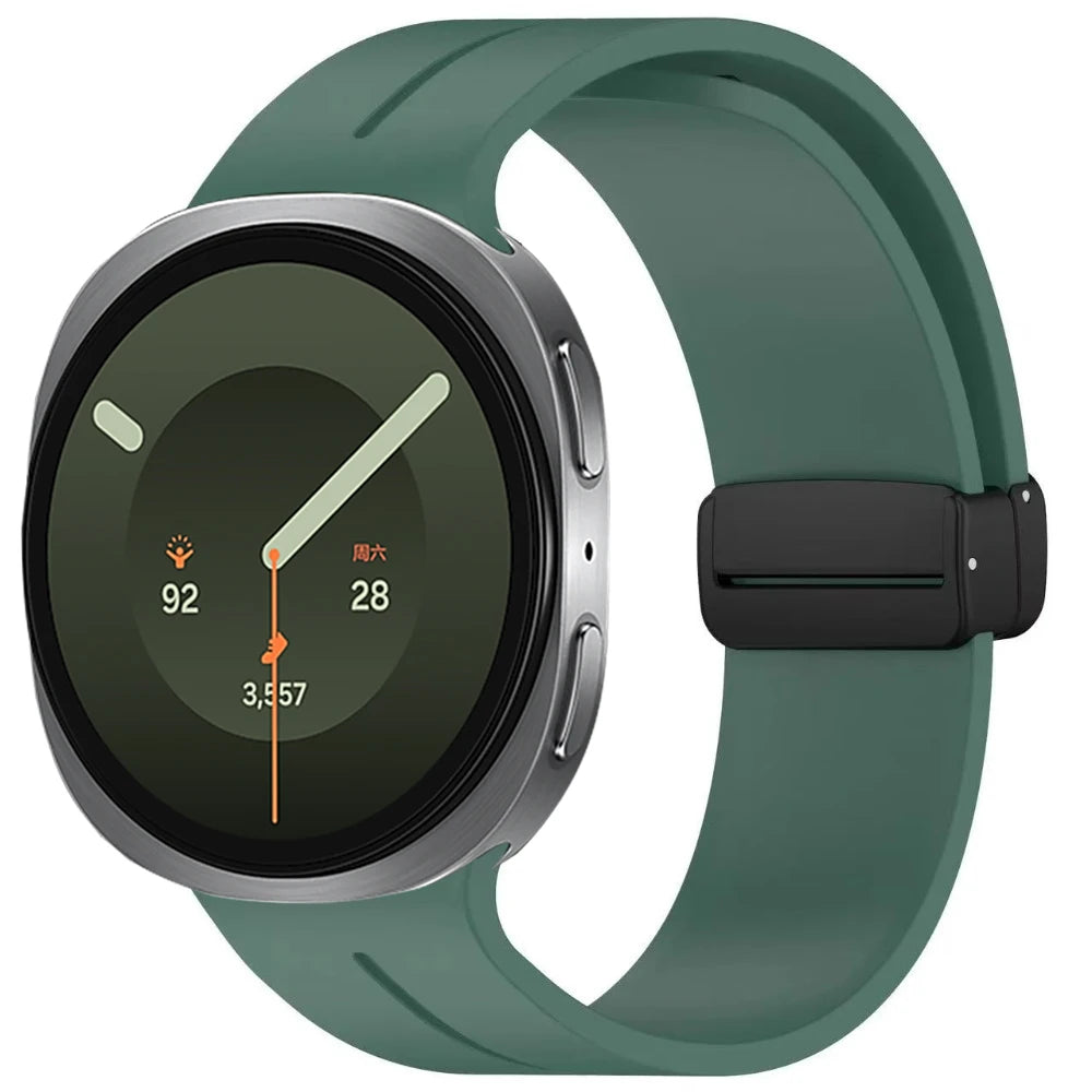Correa de silicona suave para Samsung Galaxy Watch 9/8 40/44mm con hebilla magnética, banda transpirable para Galaxy Watch 8 Classic 46mm