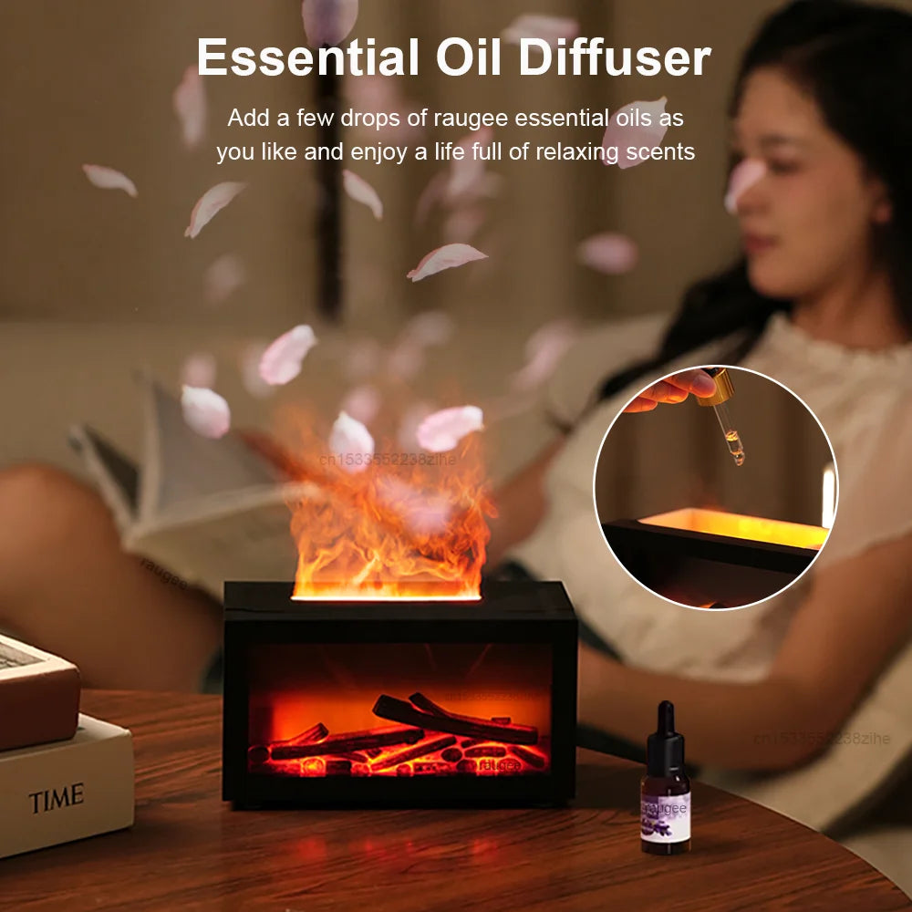 Humidificador para chimenea, humidificador de llama aromática, difusor de fragancia, difusor de aceite esencial de aromaterapia, humidificador de fuego para el hogar y la habitación