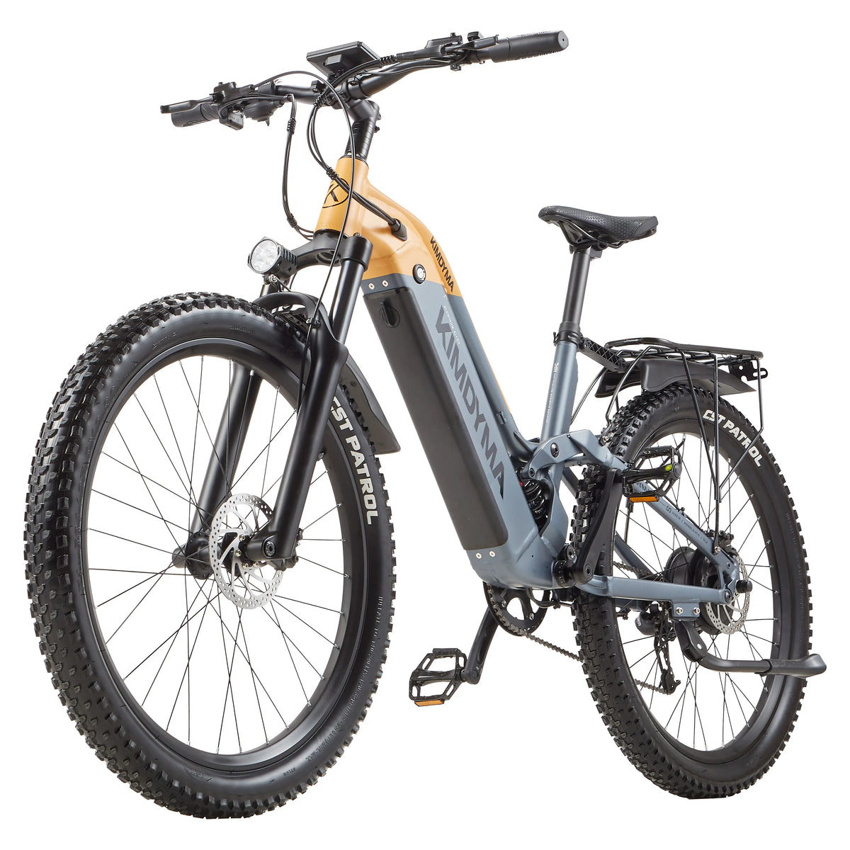 KIMDYMA K02 electric bicycle, 250W motor, maximum speed 25 km/h, 48V 20Ah lithium battery, 150 km range, hydraulic disc brakes, 9-speed transmission system, 27.5inch wheels, electric mountain bike