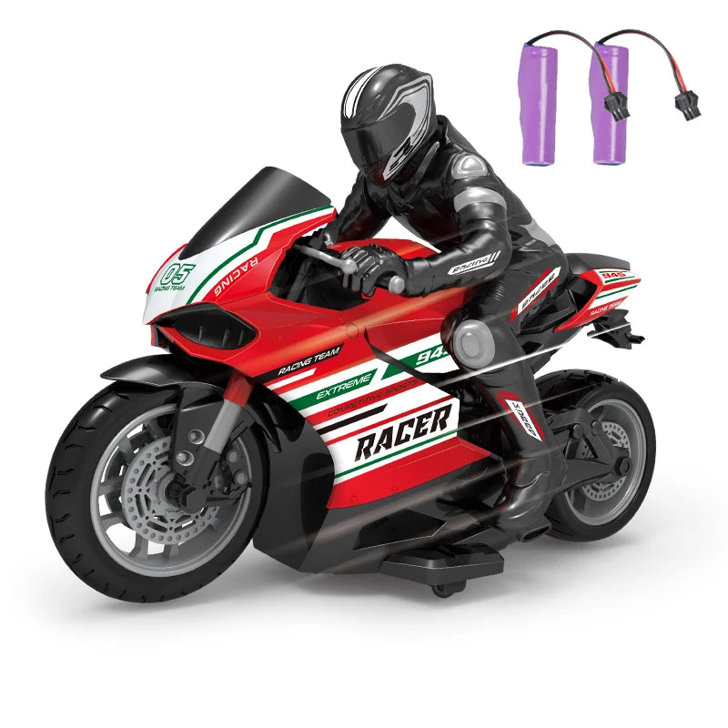 Motocicleta RC eléctrica de alta velocidad 2.4G 1/10, juguete de carreras con control remoto de 4 canales, regalo para niños