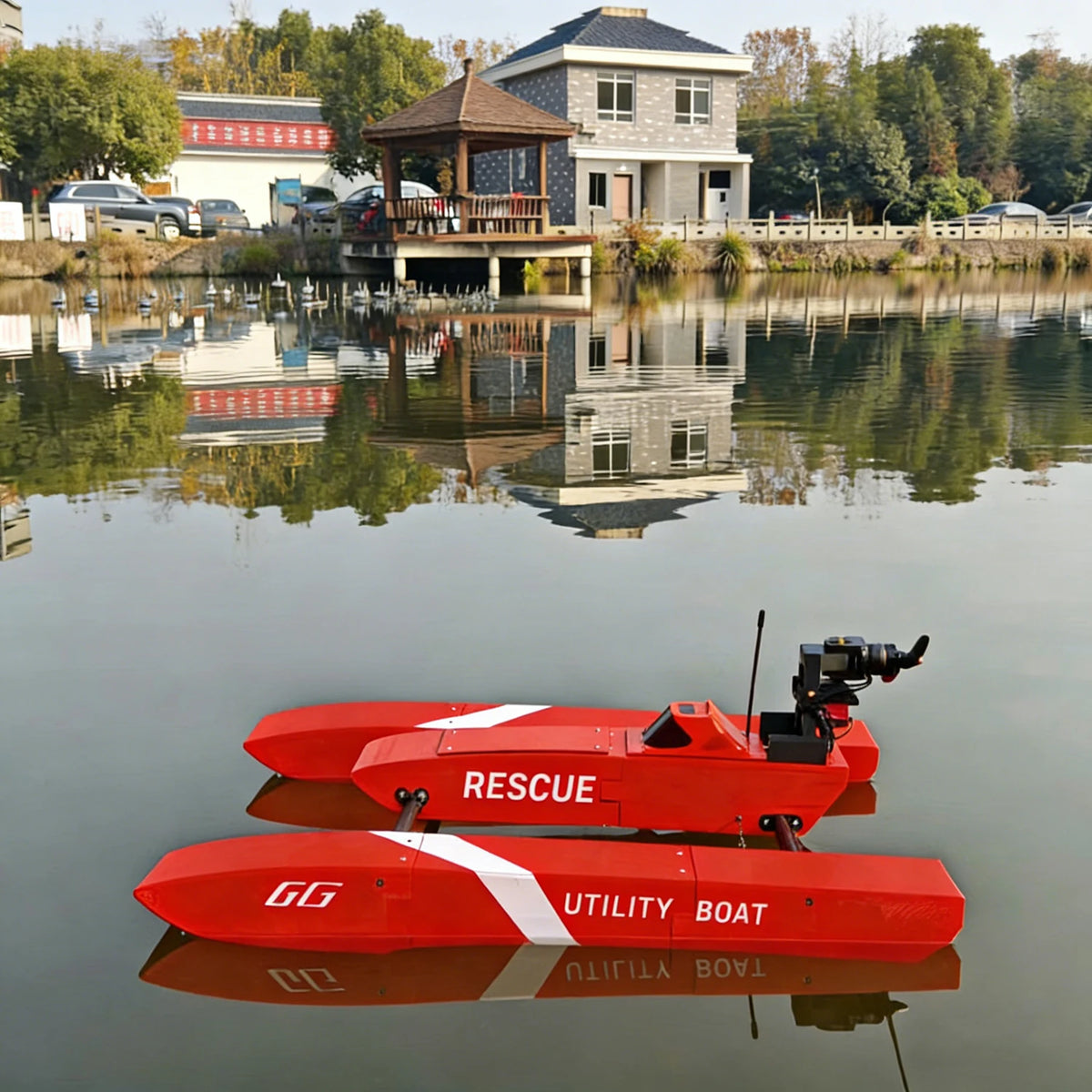 Barco de rescate a radiocontrol de 70 cm propulsado por viento con variador de velocidad refrigerado por agua, modelo de barco de juguete RC