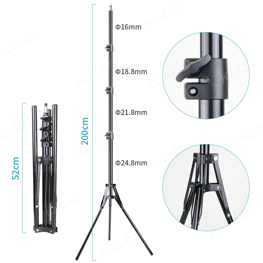 Kits de iluminación LED RGB para vídeo, lámpara de fotografía con soporte de luz de 78 pulgadas, batería de 8800mAh, 3200-5600K, para grabación de fotografía en YouTube