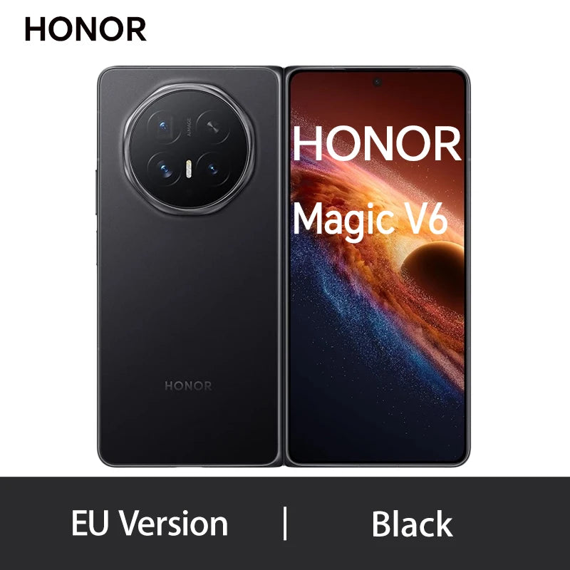 Smartphone HONOR Magic V6 Versión UE 5G, Snapdragon 8 Elite Gen5, batería de 6660 mAh, carga rápida SuperCharge de 80W, MagicOS 10, pantalla OLED de 7.95", IP69