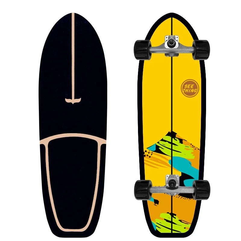 Surf Land Skateboard Arce Single Kick Carving Cruiser Skate Board Longboard Pumping Cool Side Sport Street Gym al aire libre