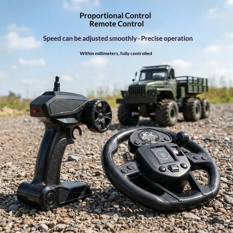 Camión Militar RC 6X4 4WD con Control Remoto, Todoterreno, Eléctrico, de Alta Resistencia, Modelo de Simulación para Adultos