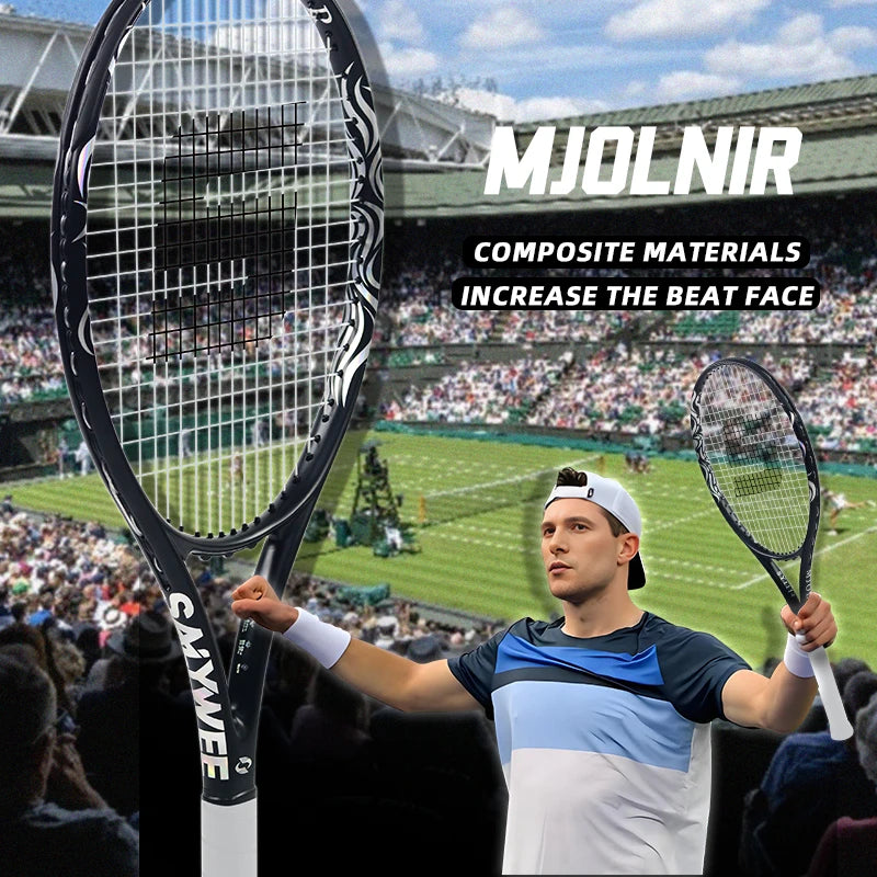 Raqueta de Tenis Profesional SALYWEE Ultraligera 265g, Fibra de Carbono Integral, Proceso de Estampado en Caliente, 55lbs, Equipo de Lujo Universal para Adultos