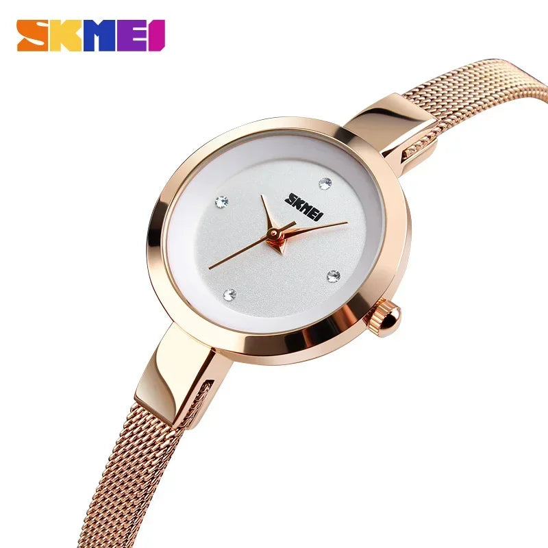 SKMEI 1390 Reloj de pulsera deportivo de lujo para mujer, elegante reloj de cuarzo impermeable para mujer 1410 Montre Femme