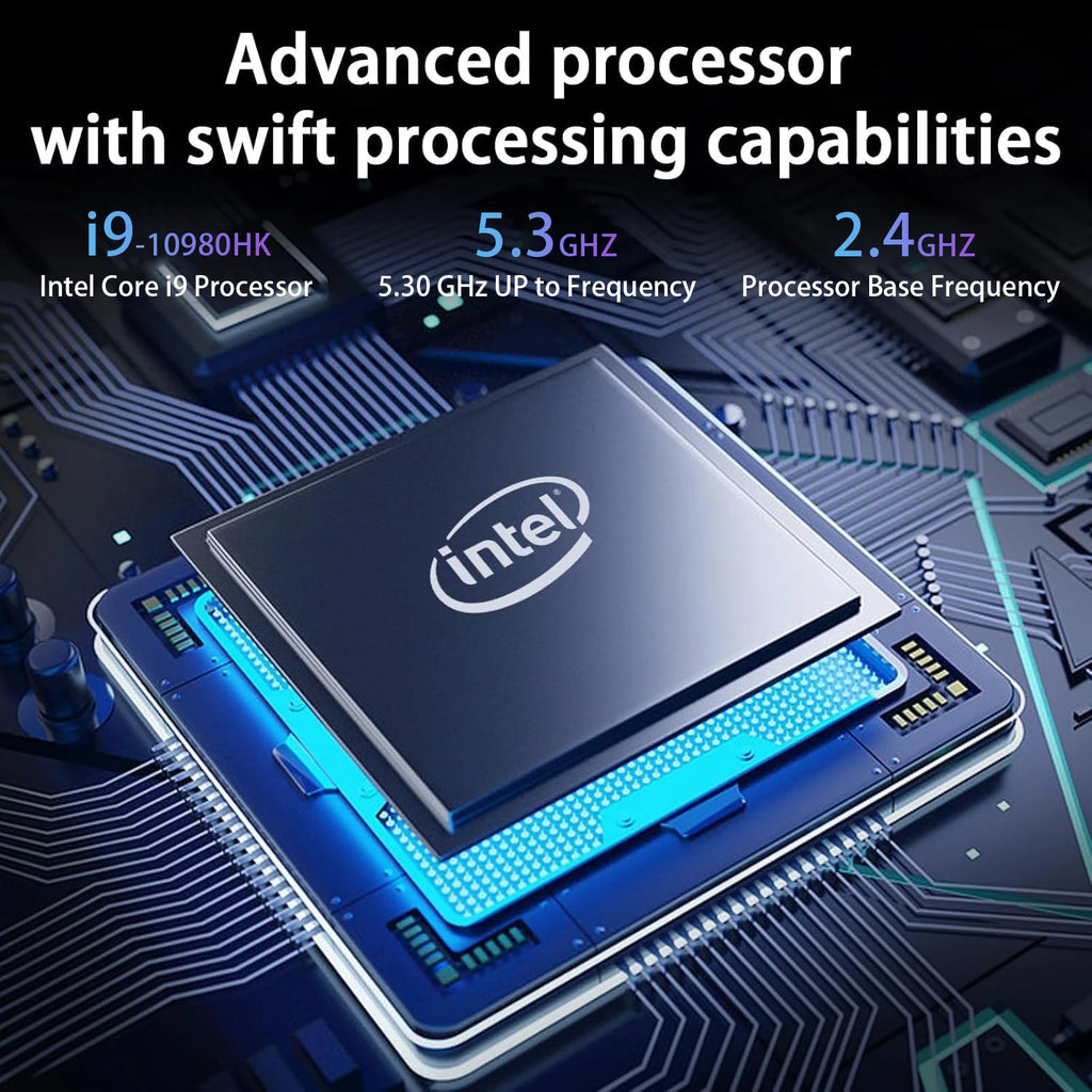 Portátil profesional de 14,1 pulgadas Intel Core i9 10980HK, 8 núcleos 16 hilos, 2,4 - 5,3 GHz, 16 MB, 45 W, 32 GB RAM, 2 TB SSD M.2, portátil para juegos y oficina, rápido, nuevo