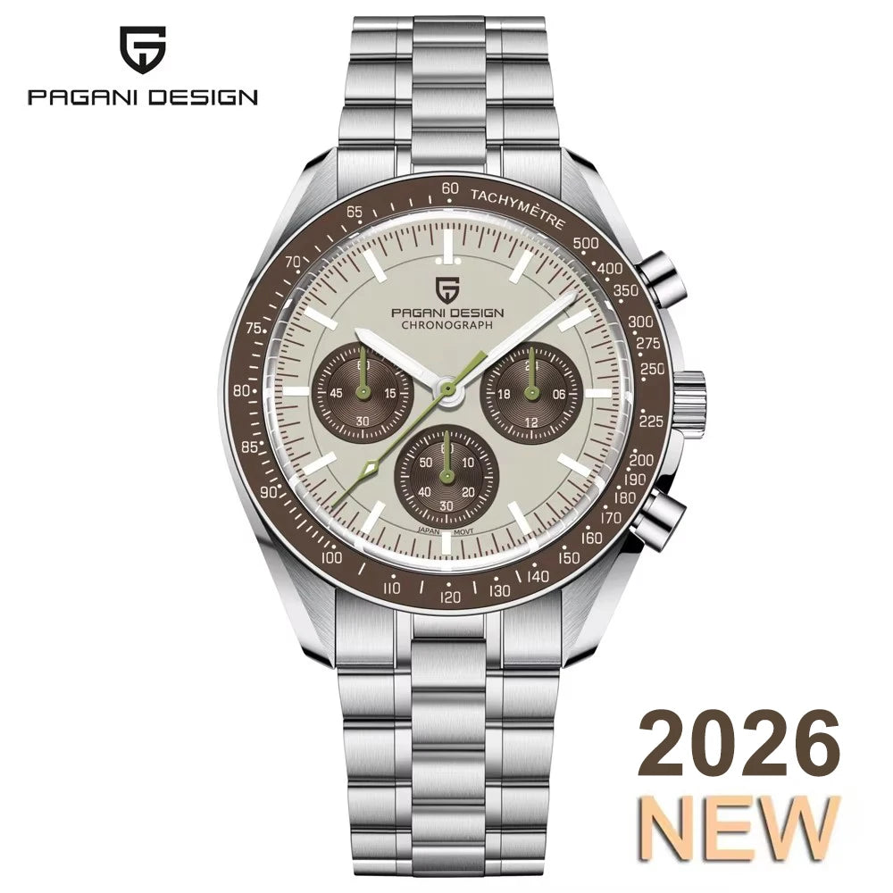 PAGANI DESIGN PD1701 Gold Luxury Men's Watches Quartz Wristwatches Chronograph VK63 Watch For Men AR Sapphire Mirror Clock Gifts