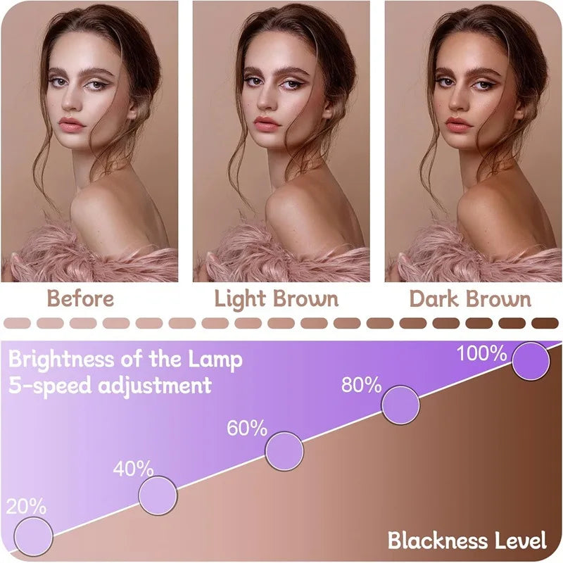 Lámpara de bronceado de belleza profesional, luz azul púrpura, 45W, lámpara de baño solar, rejuvenecimiento de la piel del acné, equipo de belleza para salón de belleza