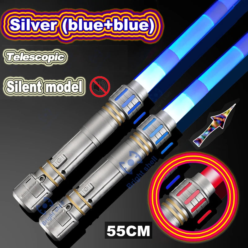 Sable de luz de 80 cm, juguete de espada láser RGB, sable de luz con 7 colores intercambiables, juguete telescópico Force FX FOC con efectos de sonido, espada Jedi para niños, regalo para niños