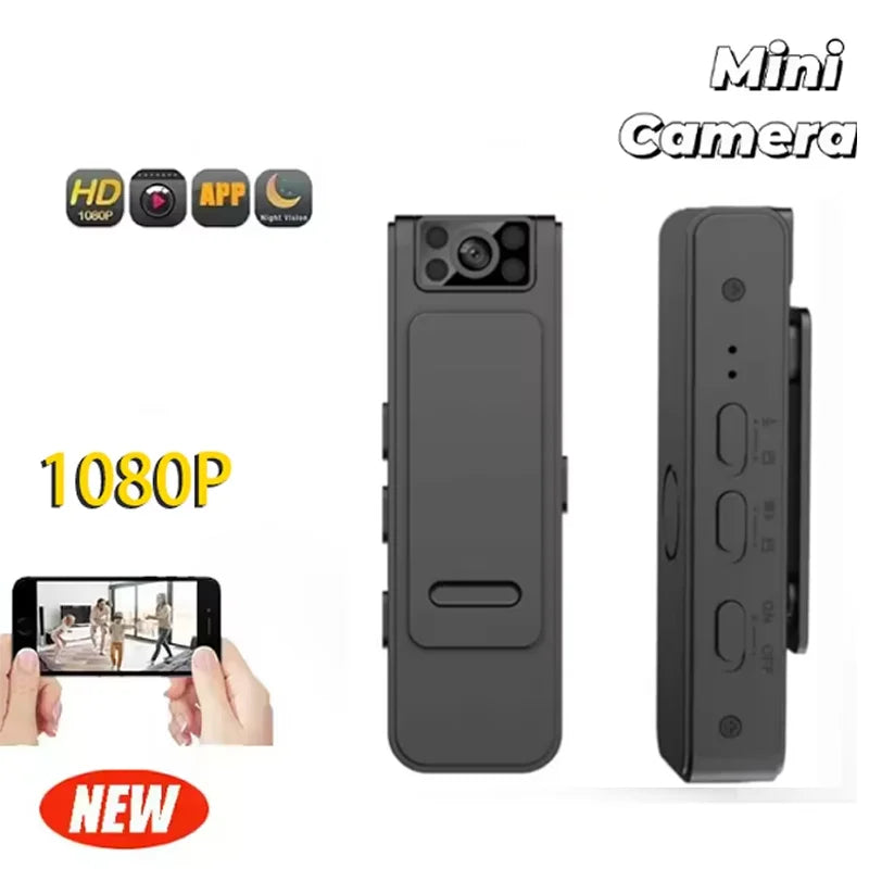    Mini cámara corporal de 1080P, videocámara portátil de visión nocturna infrarroja en miniatura, grabadora de vídeo Digital pequeña, BodyCam de policía